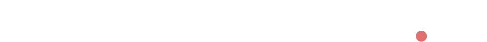 DenSkaldedeMand.dk logo i hvid og rød